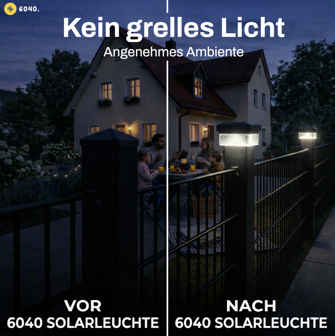 6040 Solar Zaunleuchte LED - 60X40mm
