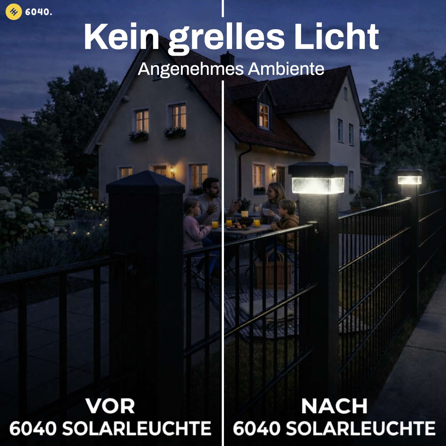 6040 Solar Zaunleuchte LED - 60X40mm