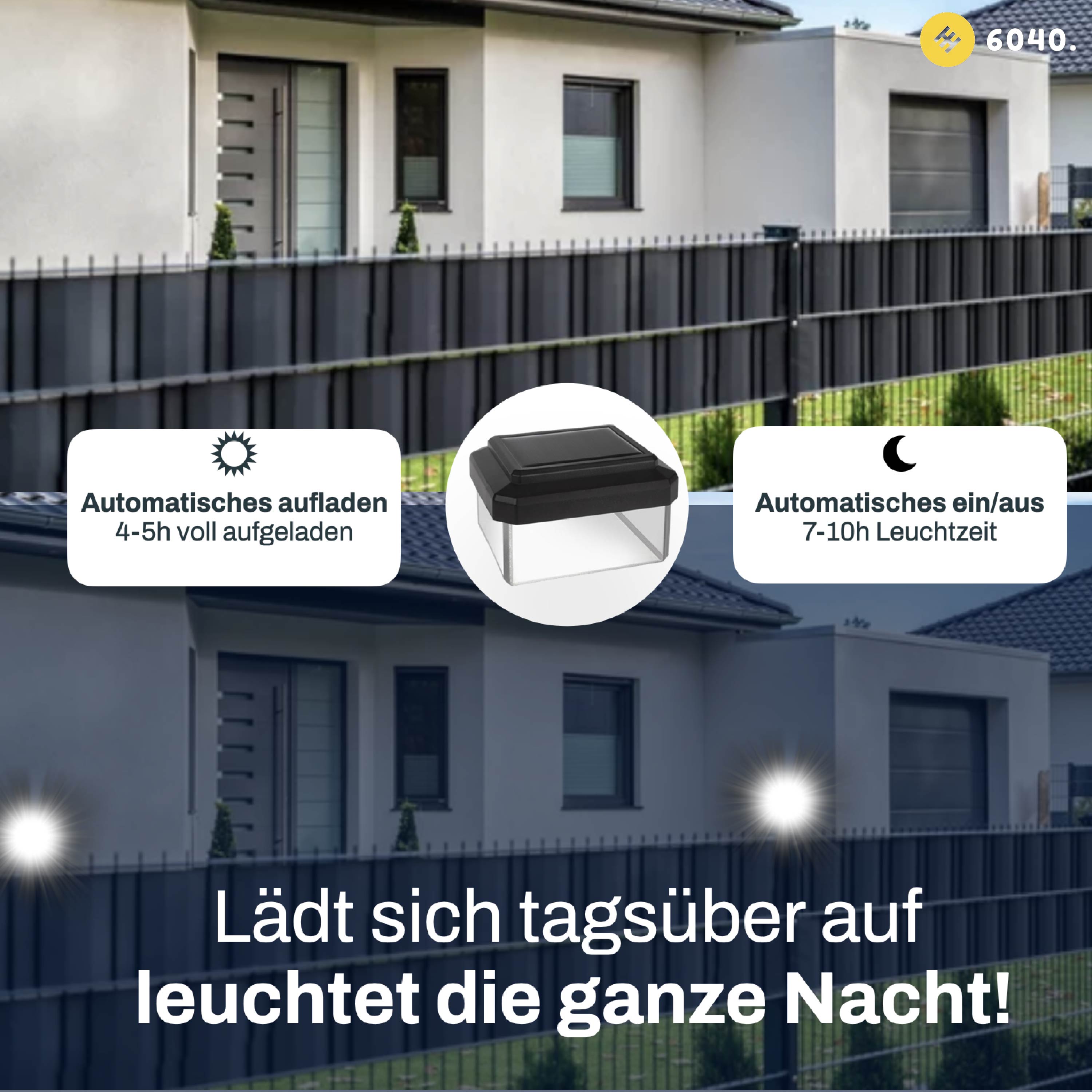 6040 Solar Zaunleuchte LED