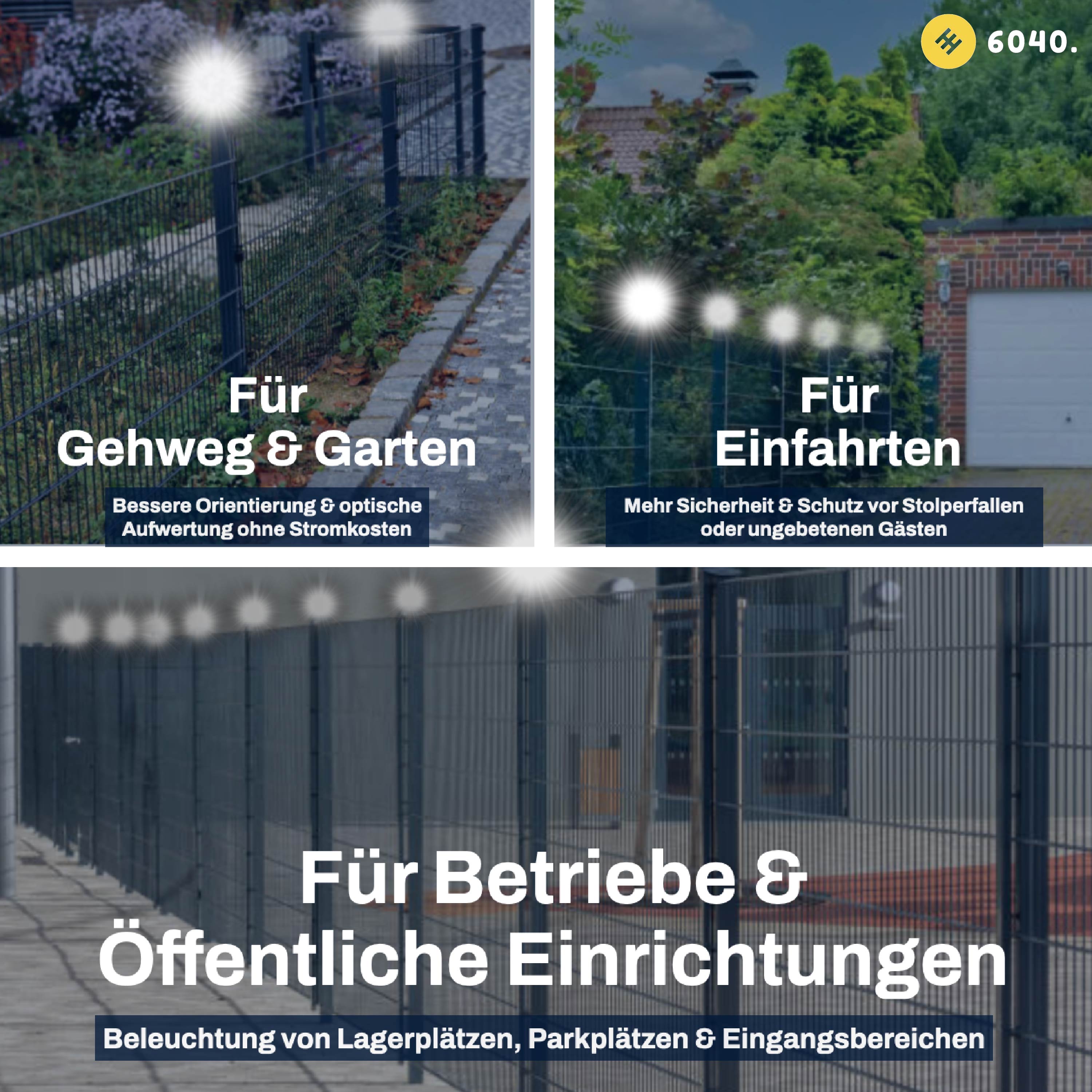 6040 Solar Zaunleuchte LED