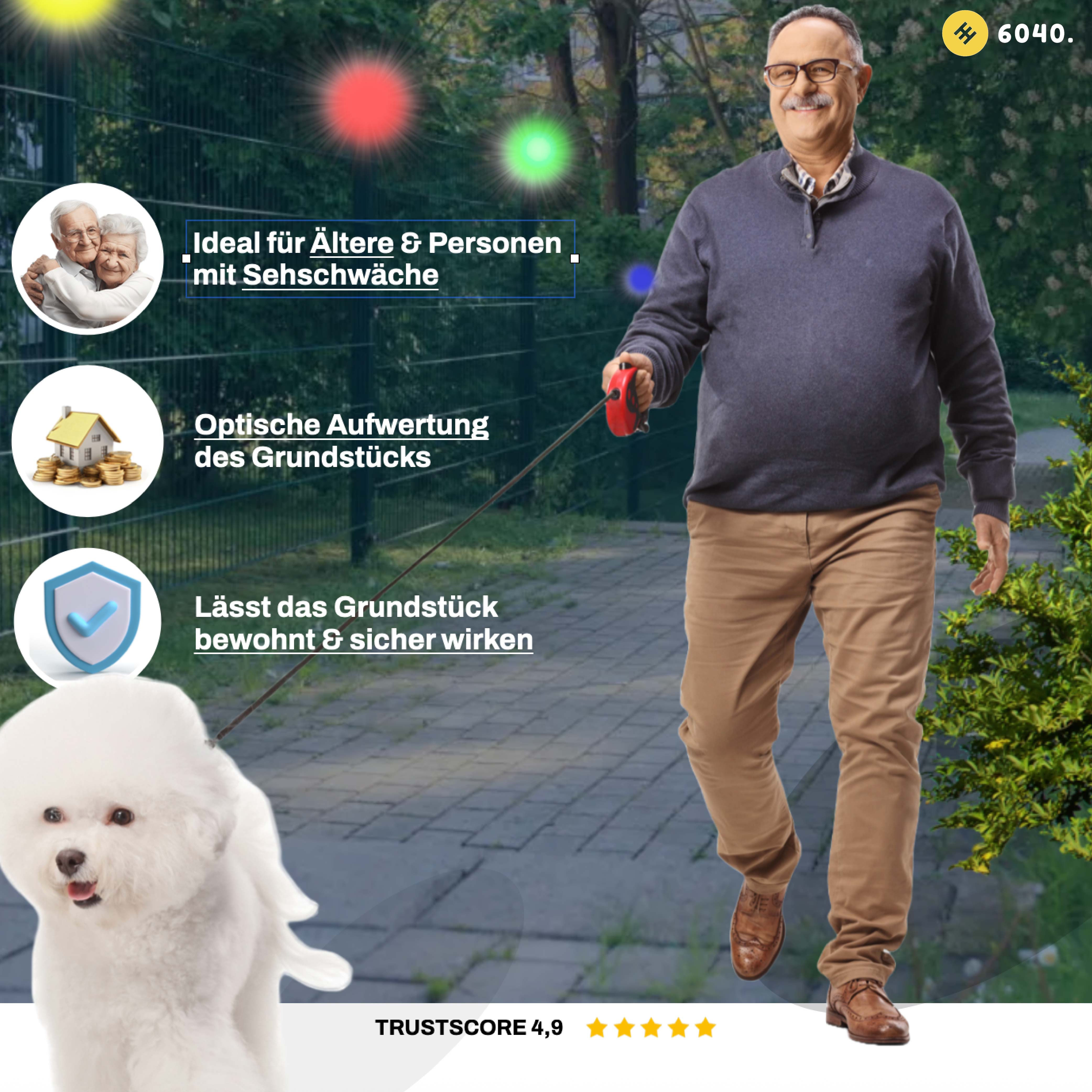 6040 Solar Zaunleuchte LED bunt