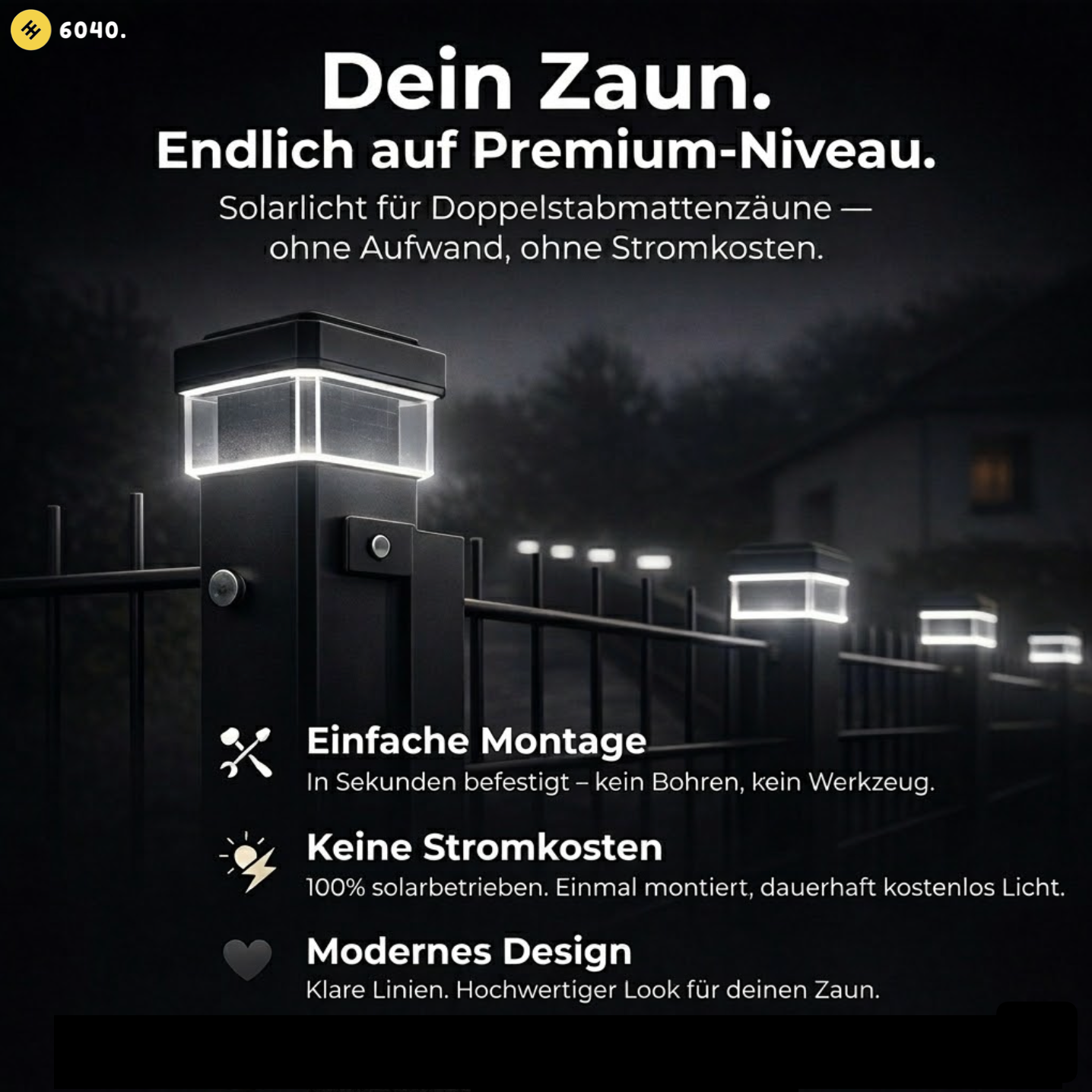 6040 Solar Zaunleuchte LED