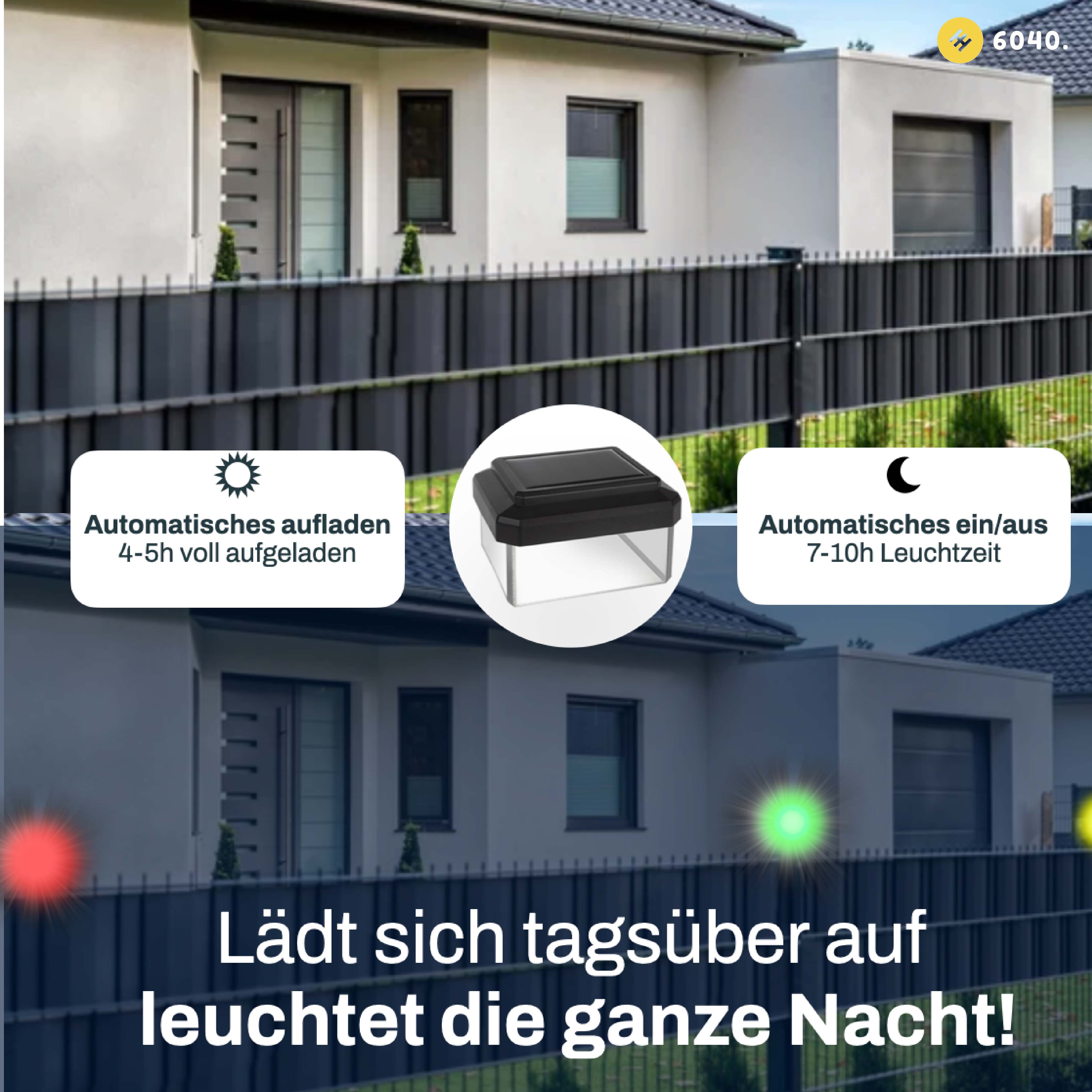 6040 Solar Zaunleuchte LED bunt